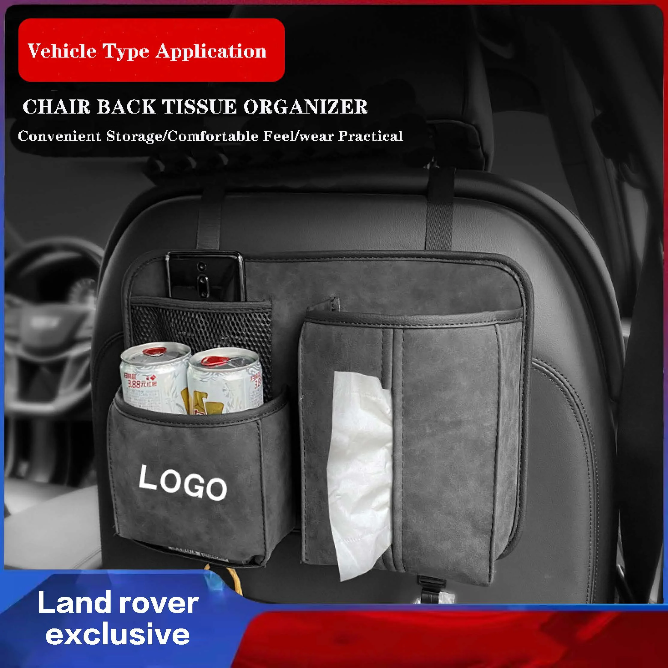 Per Land Rover Range Rover Evoque Velar Discovery Svr Car Seat Back Storage Bag Hanging Bag Shelf Storage Box Borsa Per Cellulare
