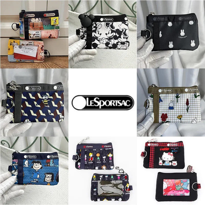 Lesportsac Snoopy Bag 13*8Cm Cartoon Hello Kitty Pikachu Mickey Mouse Totoro Key Zero Wallet 2437 Tissue Lipstick Handheld Bag