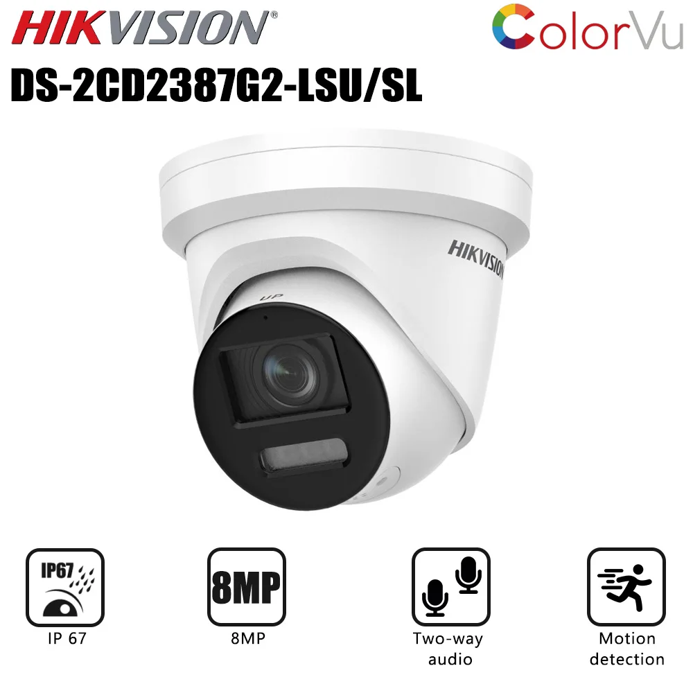 Hikvision Ds-2Cd2387G2-Lsu/Sl 8Mp Supporto Audio Bidirezionale Rilevamento Del Movimento E Acquisizione Facciale Telecamera Di Rete A Torretta Ip67 Sm