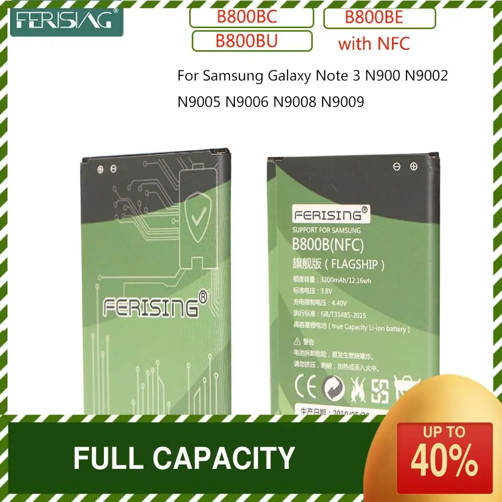 Ferzing Per Samsung Note3 Batteria Galaxy Note 3 N900 N9006 N9005 N9000 Bateria B800Be B800Bc B800Bu Con Batterie Nfc