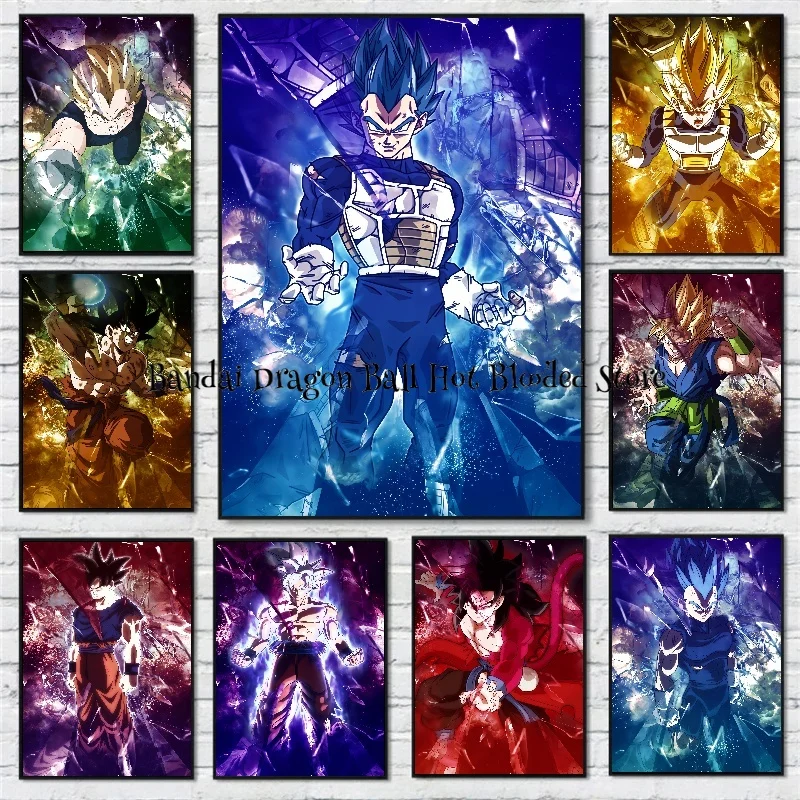 Pittura Su Tela Giappone Anime Figure Super Saiyan Goku Vegeta Poster Picture Modern Home Wall Decoration Pittura Regali Di Compleanno