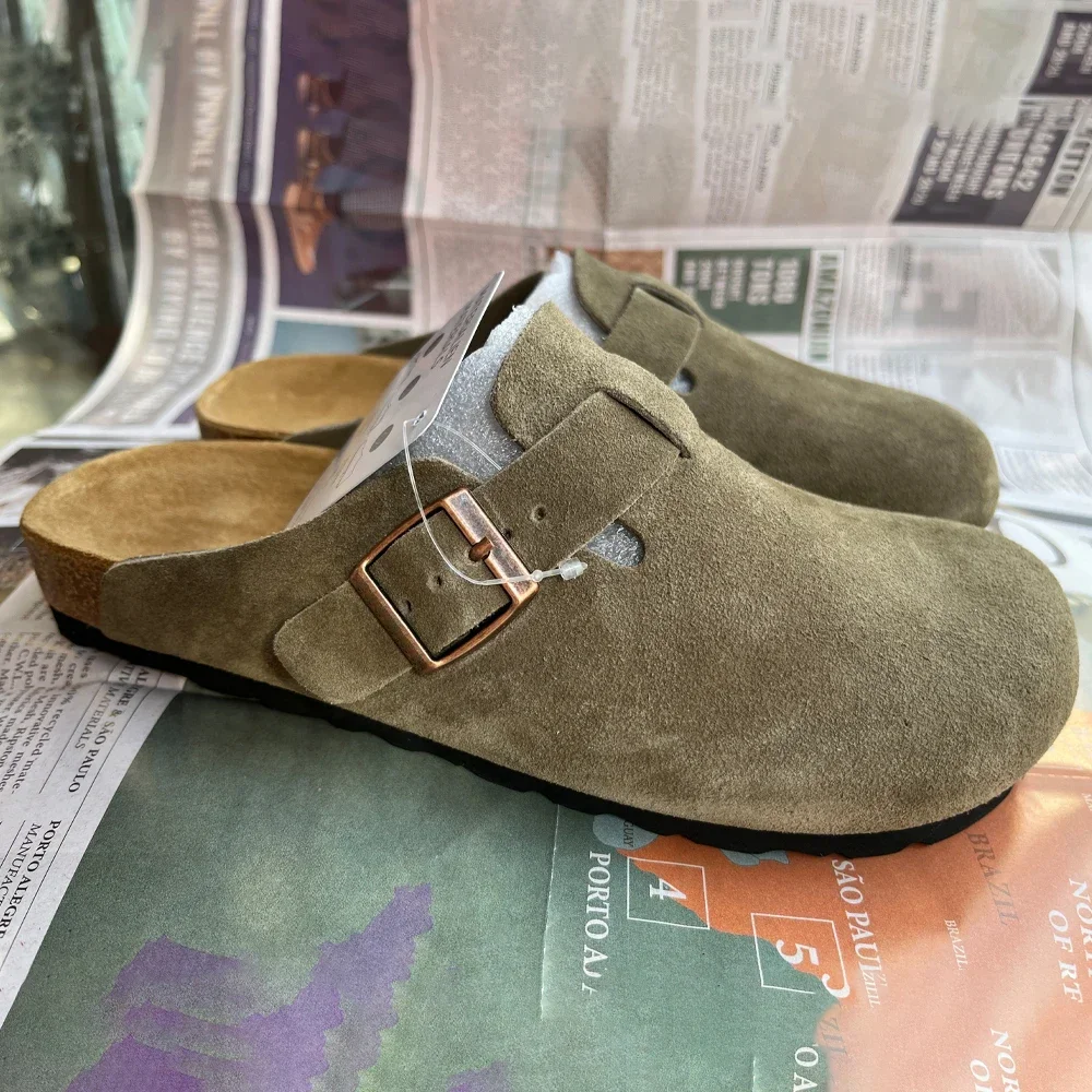 Summer Soft Footbed Camoscio Birken Sandali Donna E Uomo Moda All-Match Coppie Indossano Pantofole In Sughero Inverno Più Scarpe In Velluto