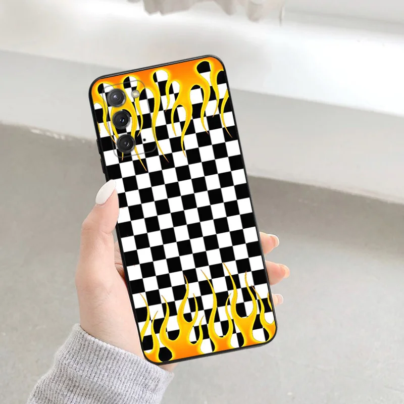 Custodie Per Telefoni Nere In Silicone Rosso Viola Giallo Fiamma Per Samsung Galaxy S23 S24 Ultra S22 S21 S20 Fe Plus Note20 S10 5G Cover