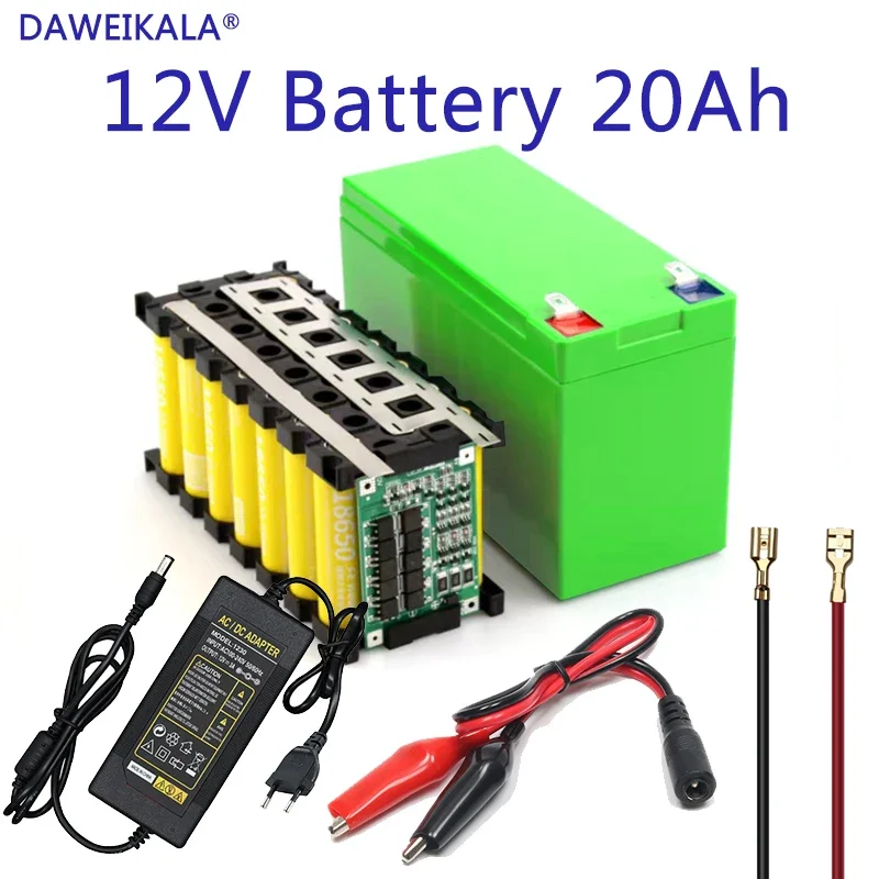 2024 12V 18650 Pack 18650 Batteria Al Litio Ricaricabile Batteria Di Accumulo Solare Illuminazione Elettrica Caricabatterie 12V 3A