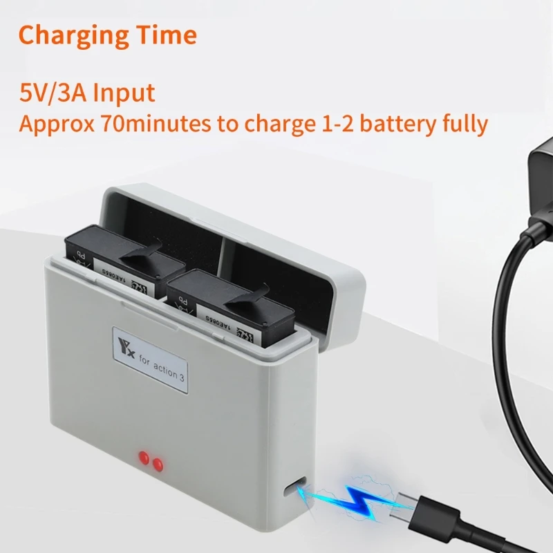 Adattatori Per Caricabatterie Caricabatterie Rapido Intelligente Per Osmo Action 3 Drone Rapid Battery Charger Hub Battery Box H8Wd