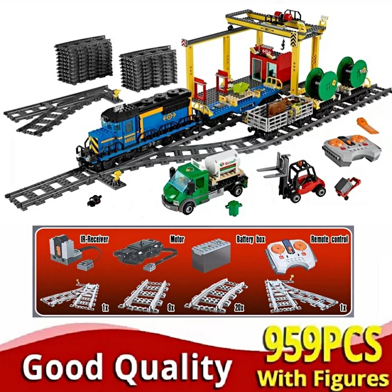 In Magazzino 02009 60098 02008 60052 Con Figure City Rc Freight Train Model Building Blocks Mattoni Regalo Di Compleanno Per Bambini Giocattolo