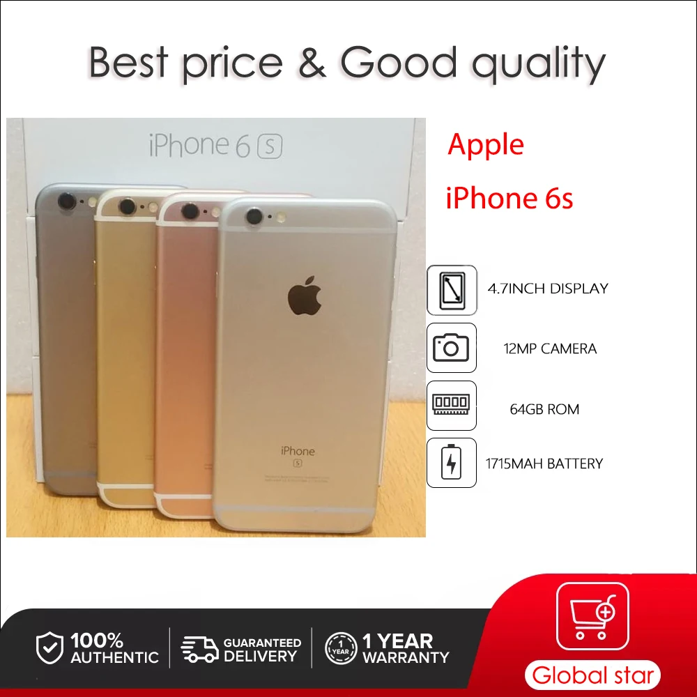 Originale Apple Iphone 6S Sbloccato Usato Ios A9 4.7 "16/32/64/128Gb Rom Cellulare 12Mp Smartphone Con Impronte Digitali