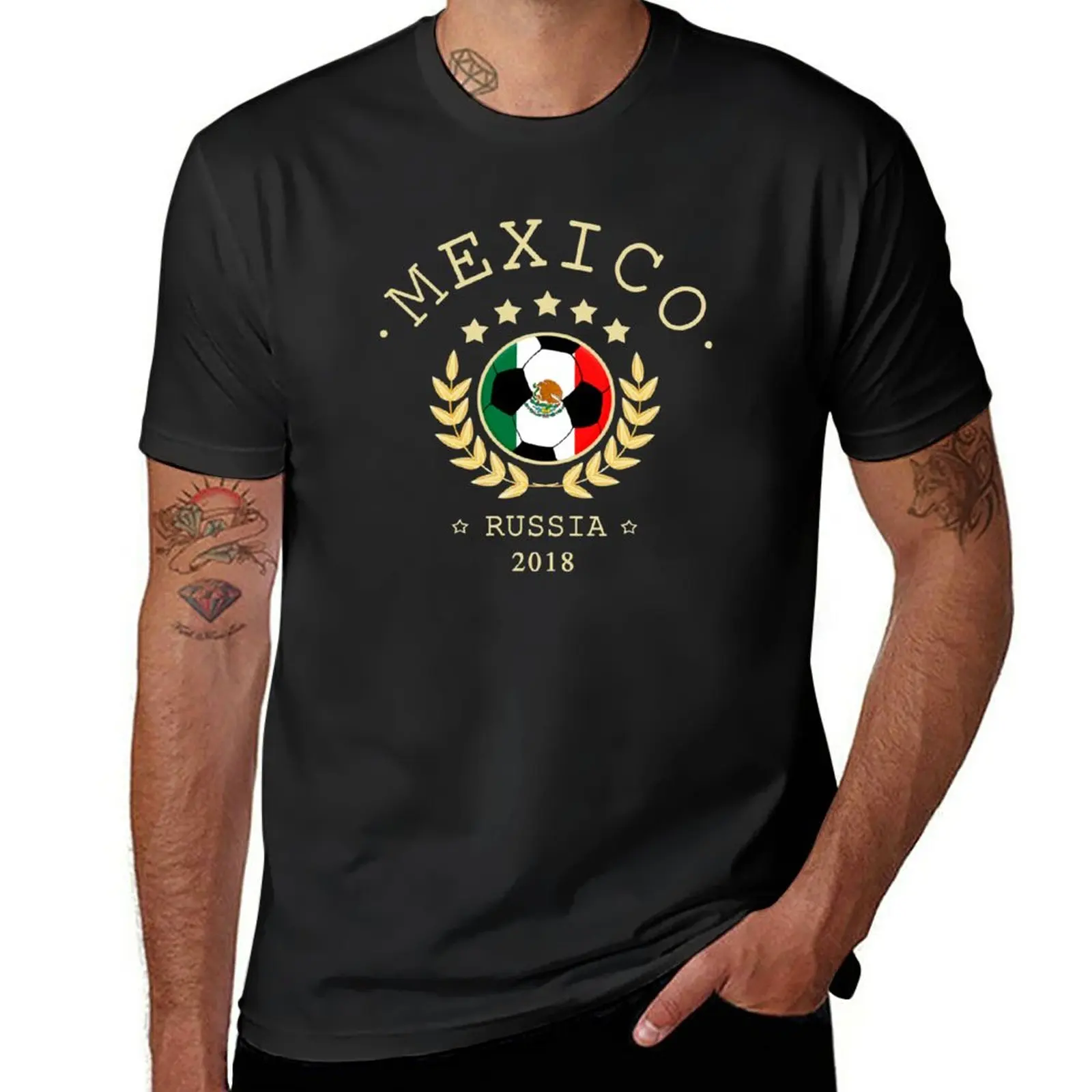 New Mexico Mexican Soccer Team Russia 2018 T Shirt Football Fan Copa Mundial T-Shirt Sublime T Shirt Abbigliamento Vintage T-Shirt Uomo