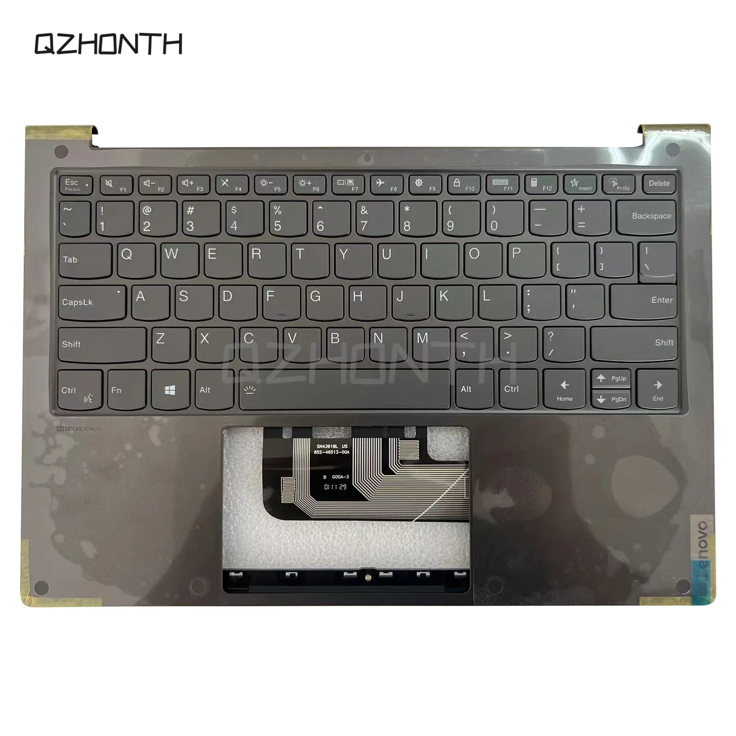 Utilizzato Per Lenovo Yoga 13S Acn 13S Itl (2021 Anni) Custodia Superiore Poggiapolsi Con Tastiera Retroilluminata Usa (Versione Amd)