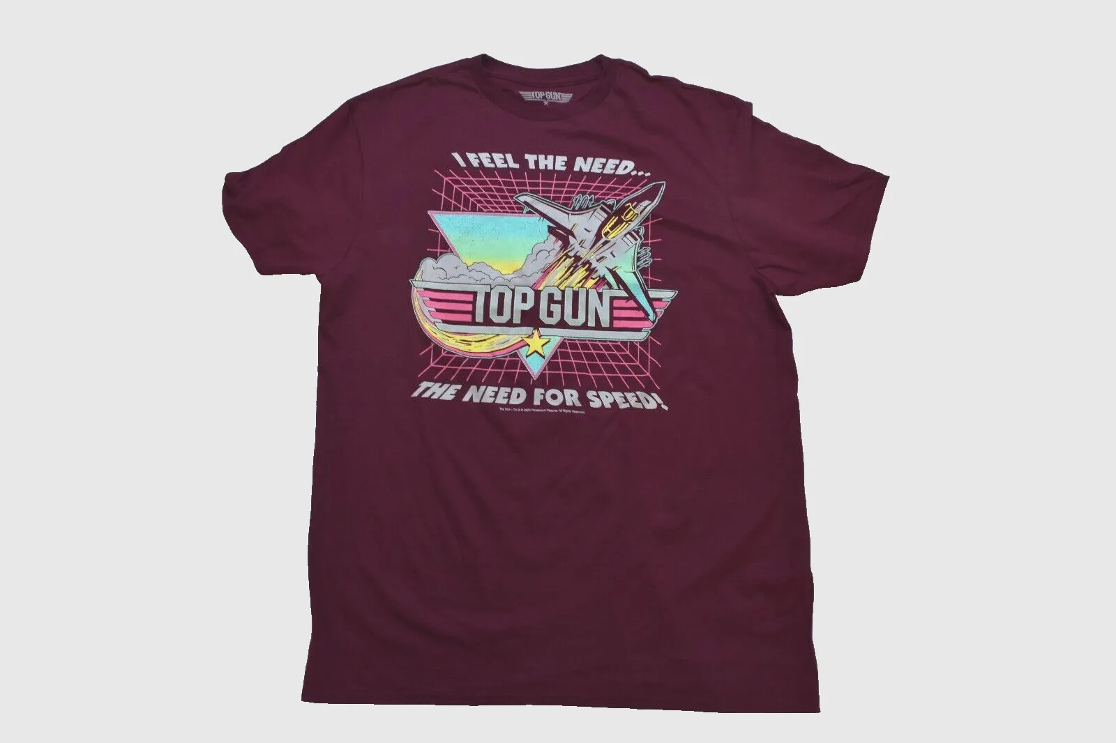 Top Gun Mens Ho Sentito La Necessità... La Necessità Di Velocità! Camicia Burgandy New Medium