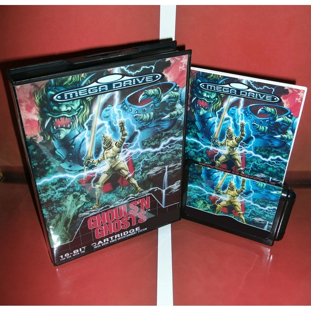 Nuovo Arrivo Ghouls'N Ghost Con Eu Box E Libro Manuale Scheda Di Gioco Md A 16Bit Per Sega Mega Drive/ Genesis