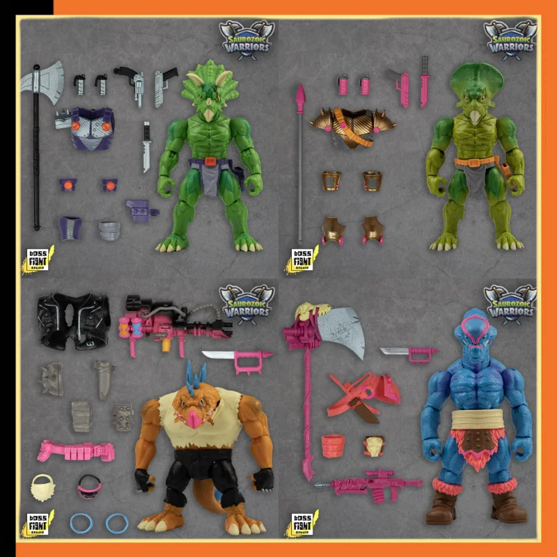 1/12 Boss Fight Studio Action Figure Saurrozoic Warriors Ceratopsian Guard Triax Skiver Range Brakhion Anime Toy Spedizione Gratuita