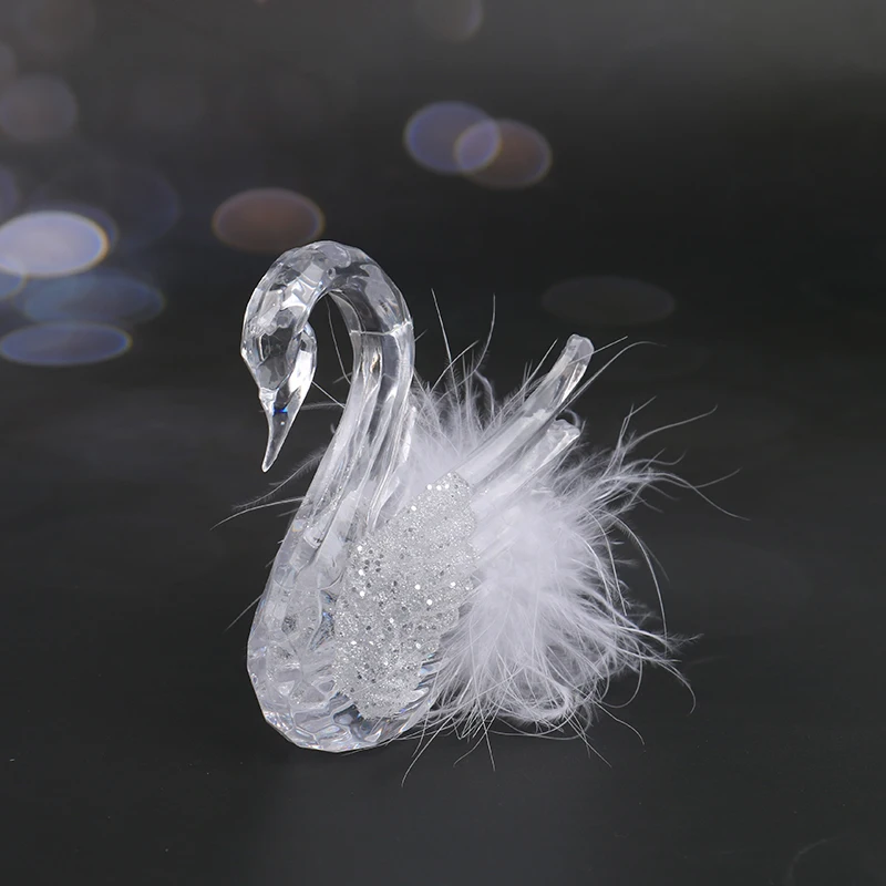 1Pc Swan Feather Crystal Swan Happy Birthday Cake Topper San Valentino Cake Topper Torta Di Compleanno Decorazioni Di Peluche Accessori