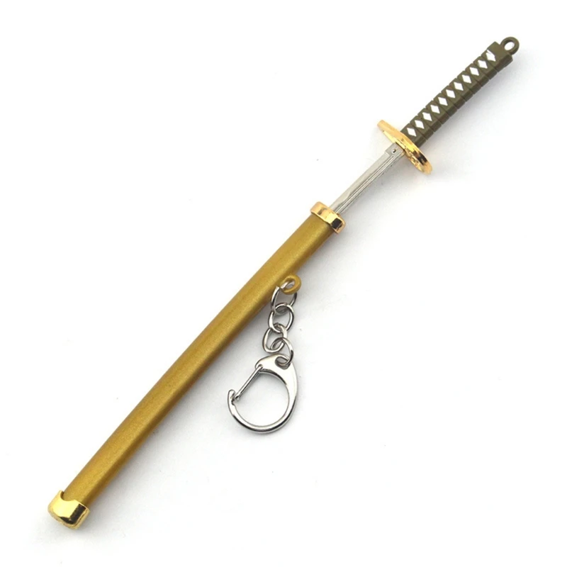 Mini Anime Demon Sword Portachiavi Katana Ghost Blade Ciondolo In Metallo Portachiavi Armi Giocattolo Cosplay