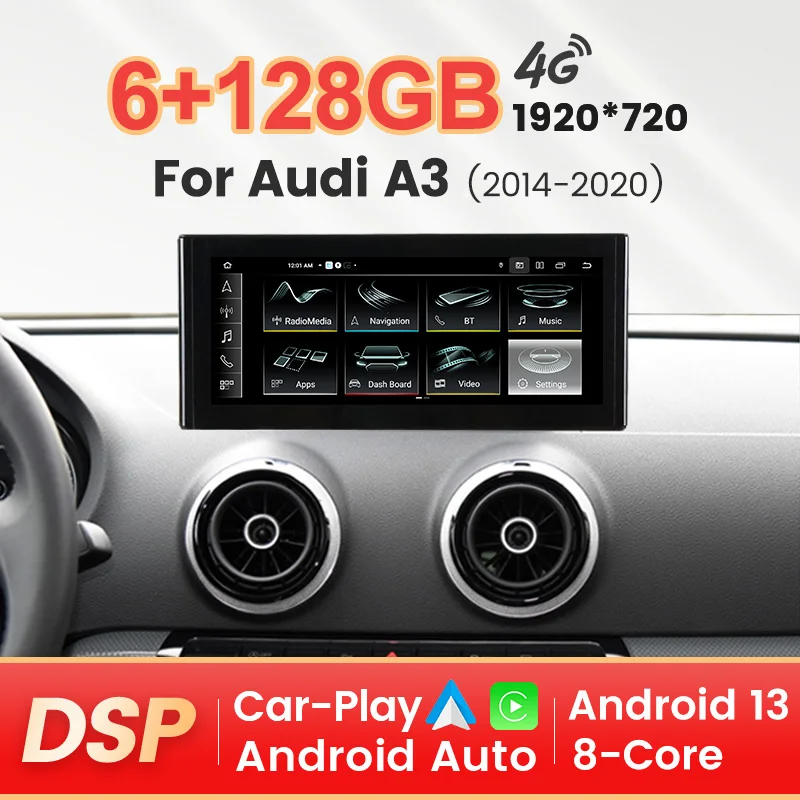 2024 Nuovo Android 13 Per Audi A3 8V 2013-2020 Autoradio Stereo Wireless Carplay Multimedia All-In-One Macchina Navigazione Gps Wifi