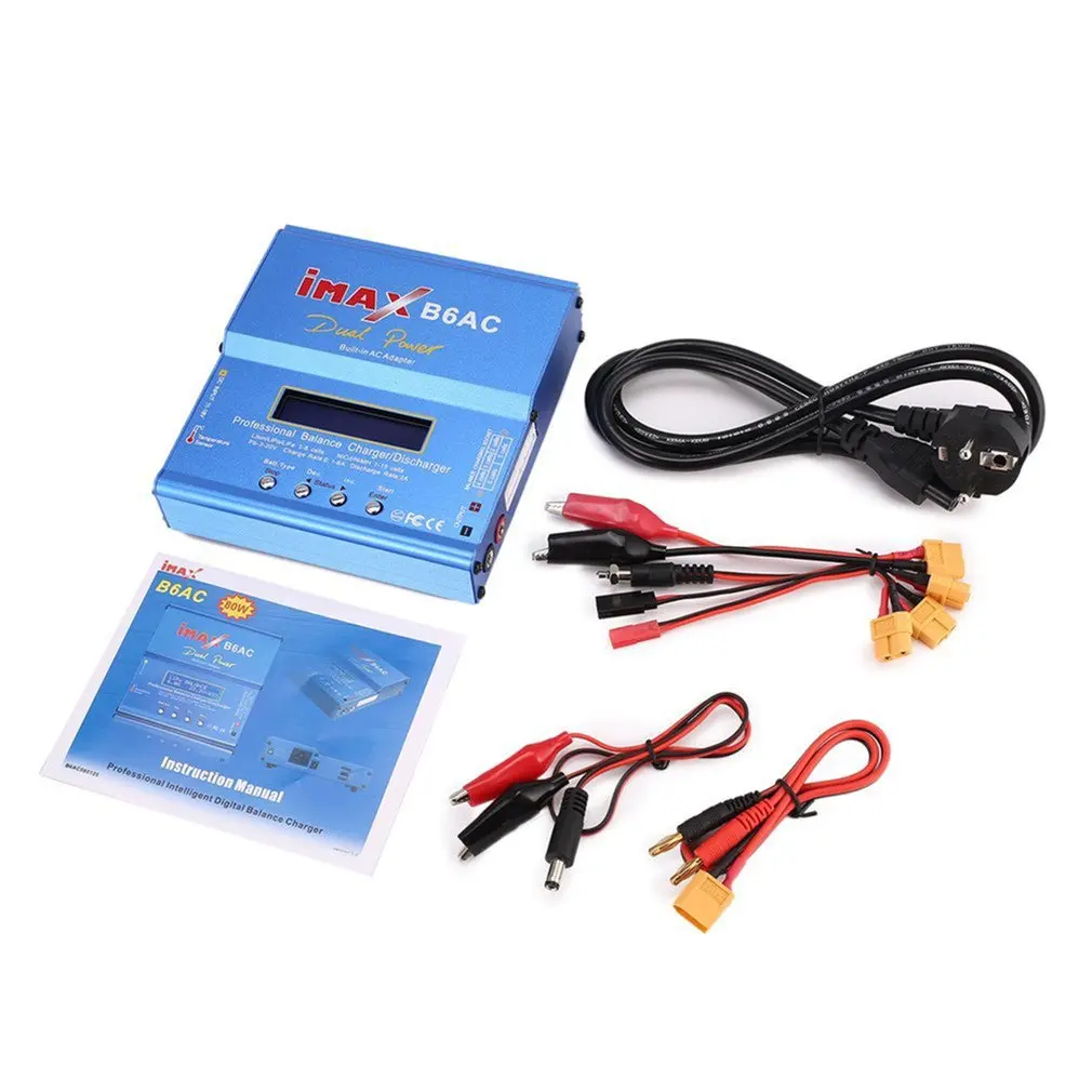 Per Imax B6Ac 80W Caricabatteria Lipo Nimh Li-Ion Ni-Cd Digital Rc Imax B6 Lipro Digital Balance Charger Scaricatore + Adattatore 10W