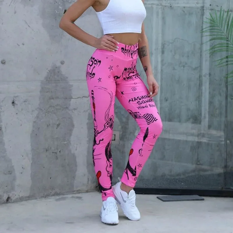 101016002 New Ebay Digital Print Hip Lift Leggings Elastici A Vita Alta Pantaloni Sportivi Da Yoga