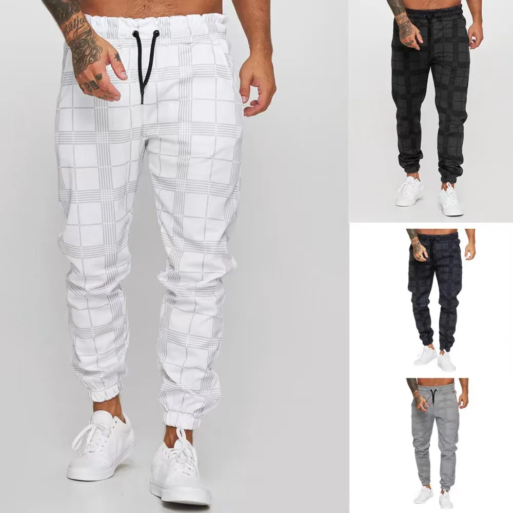 2023 Ebay Vendita Calda Quadrato Plaid 3D Stampa Digitale Pantaloni Casual Piedi Fitness Pantaloni Leggings
