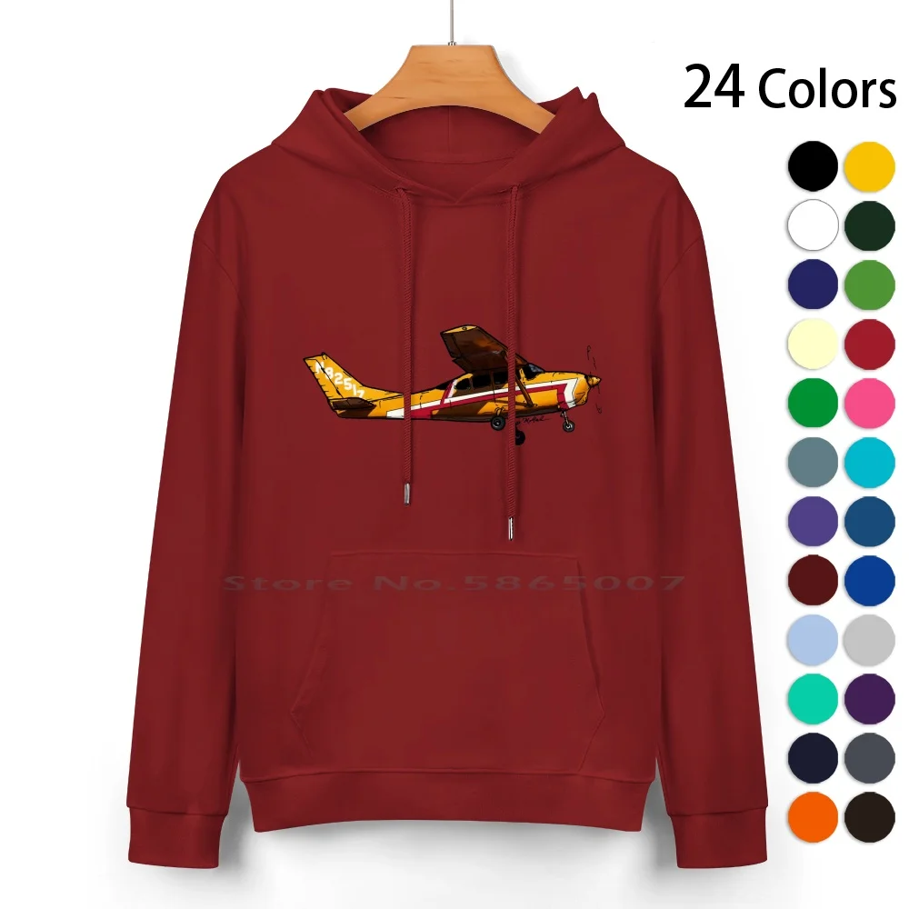Cessna 205 Puro Cotone Felpa Con Cappuccio Maglione 24 Colori Cessna Bush Plane Stol Alaska Tundra Pneumatici Sand Bar Landing Aviation Airport