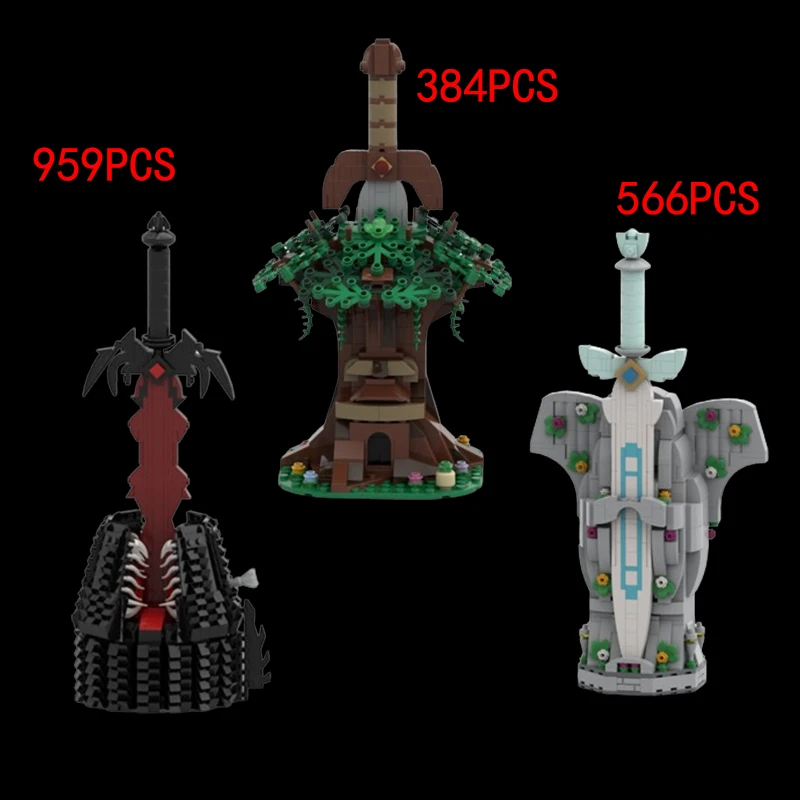 Spedizione Veloce Moc-44297 Master Of Zelda Ocarina Of Time Big Deku Tree Small Particle Building Blocks 34819 Goddess Sword Toy