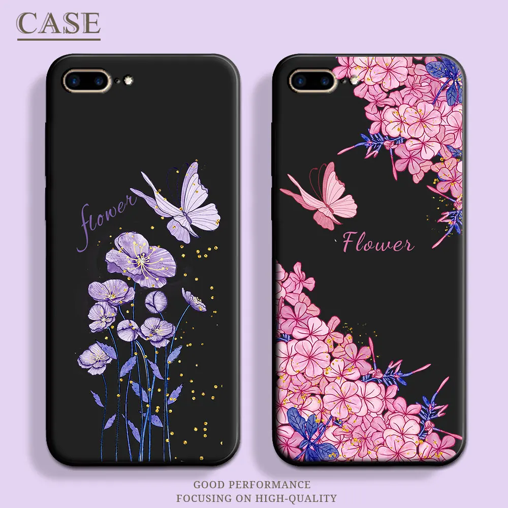 Per Iphone 7 8 Se 2020 / 2022 /2023 Custodia Butterfly Soft Silicone Stars Tpu Flower Phone Case Per Iphone 7 Plus 7 + 8 + Cover Posteriore