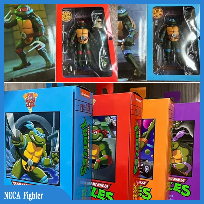 Original Neca Turtles Figure Punk Travestimento Tartarughe Cartoon Business Suit Cases Anime Action Figure Statue Model Kid Gifts Toy