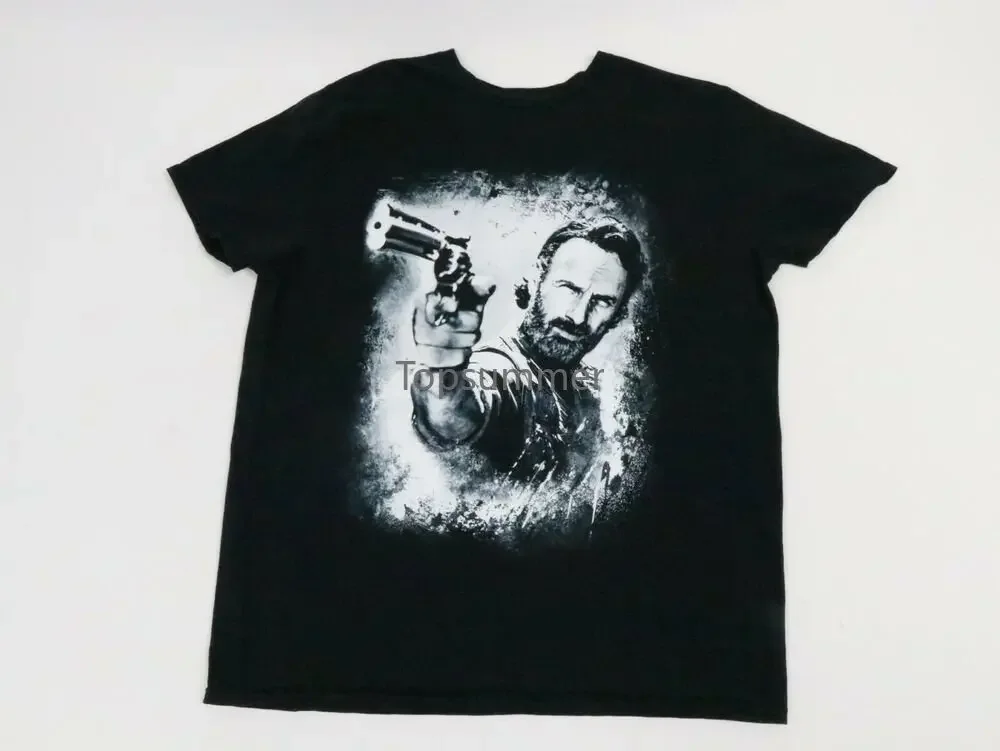 The Walking Dead Rick Grimes Camicia Nera Da Uomo Extra Large Xl