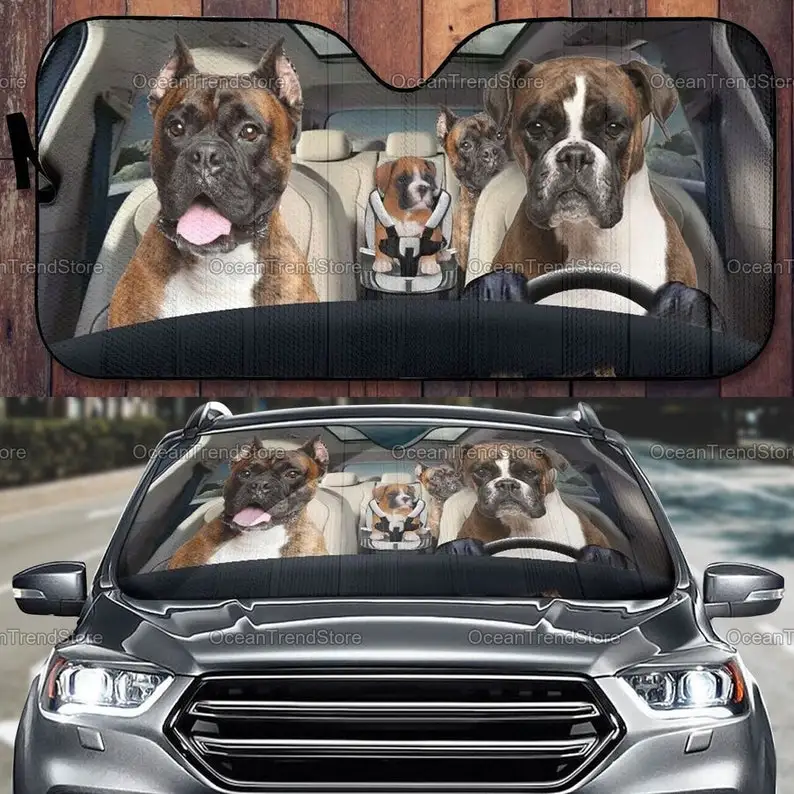 Parasole Per Auto Boxer, Parasole Per Boxer Divertente, Accessorio Per Auto Boxer, Parasole Per Parabrezza Per Auto Boxer, Protezione Per Seggiolino A