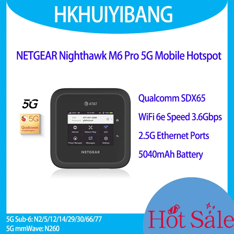 Netgear Nighthawk Mr6500 M6 Pro Router Wifi Sbloccato Global 5G Band Mmwave Sub6 Wifi6E 3.6Gbps 2.5G Porta Ethernet Sdx65