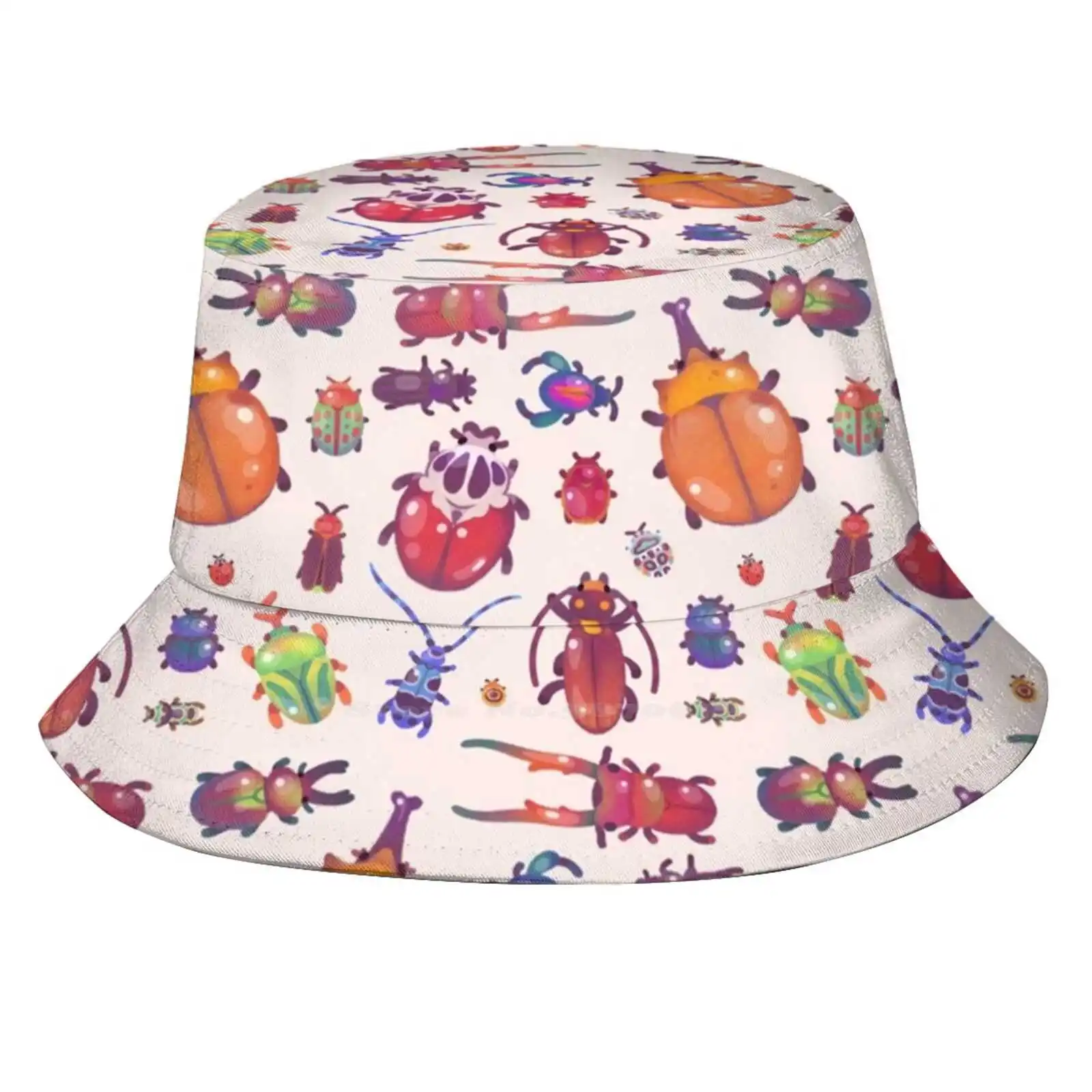 Beetle - Pastel Flat Top Cappelli A Secchiello Traspiranti Rhino Beetle Invertebrate Artroppod Entomology Kawaii Animal Cottagecore