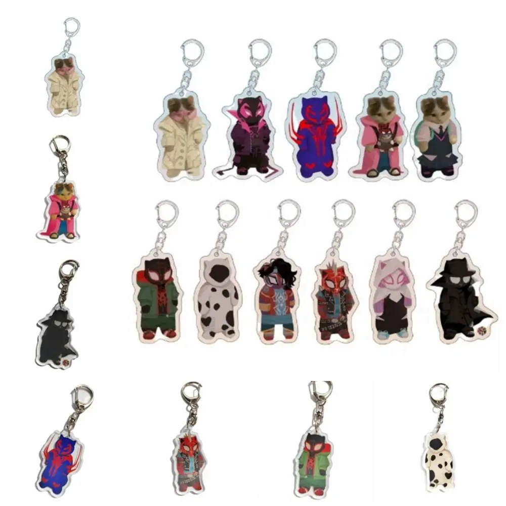 Memes Cat Cat Superhero Keychain Spider Punk Superhero Spider Cat Portachiavi Indistruttibile Warrior Memes Cat Ciondolo Borsa
