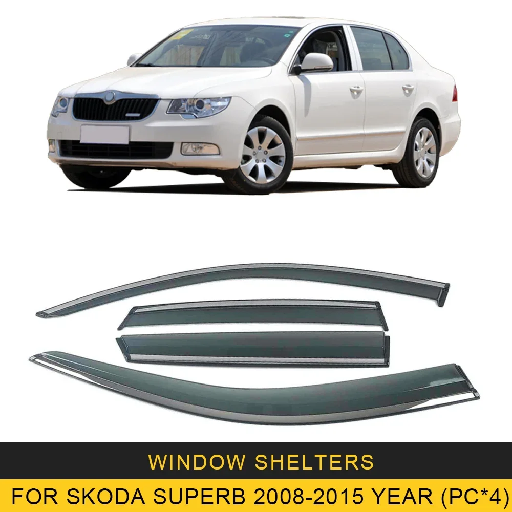 Per Skoda Superb Fabia Octavia Superb Yeti Car Window Sun Rain Shade Visiere Shield Shelter Protector Cover Trim Frame Sticker