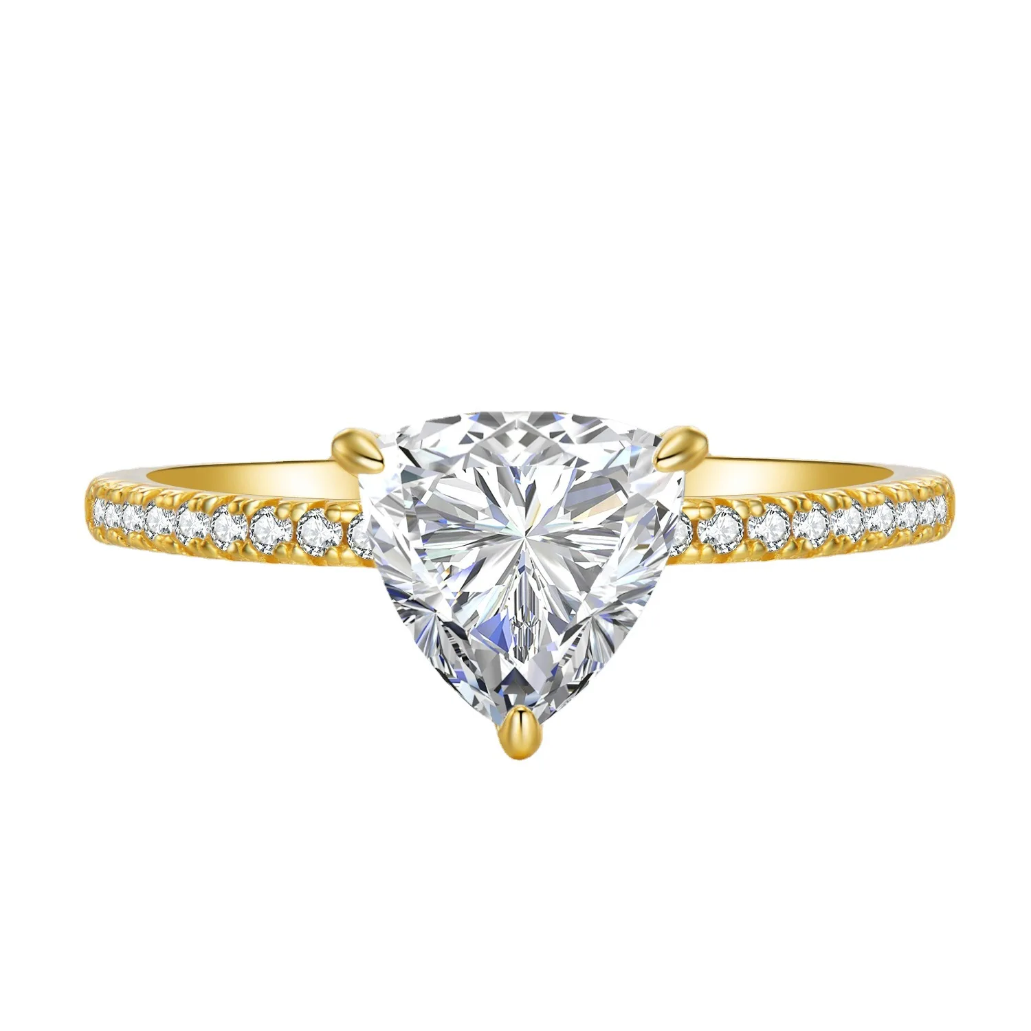 2023 Nuovo S925 Argento One Carat Fat Triangle Precision Full Diamond Micro Set Ring
