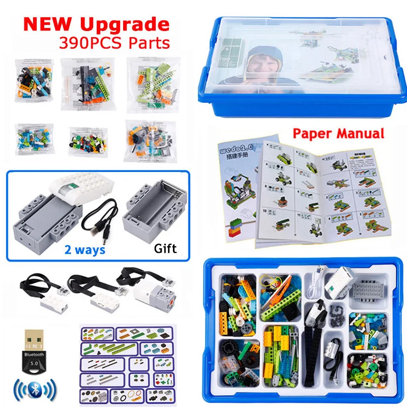 390Pcs La Terza Generazione Wedo 2.0 Core Set Scratch 3.0 Robotics Construction School Steam Educational Bricks Kit Giocattoli Regali