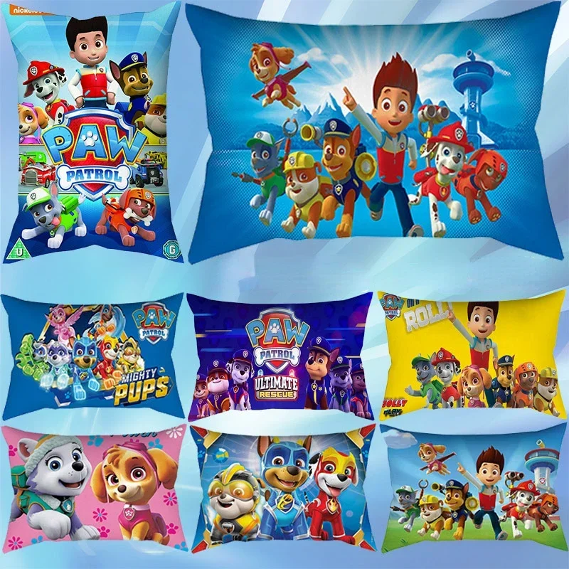 Originale Paw Patrol Cartoon Home Pillow Cover 50X30Cm Skye Chase Anime Dog Figures Stampa Periferiche Cinematografiche Bambini Fan Regali