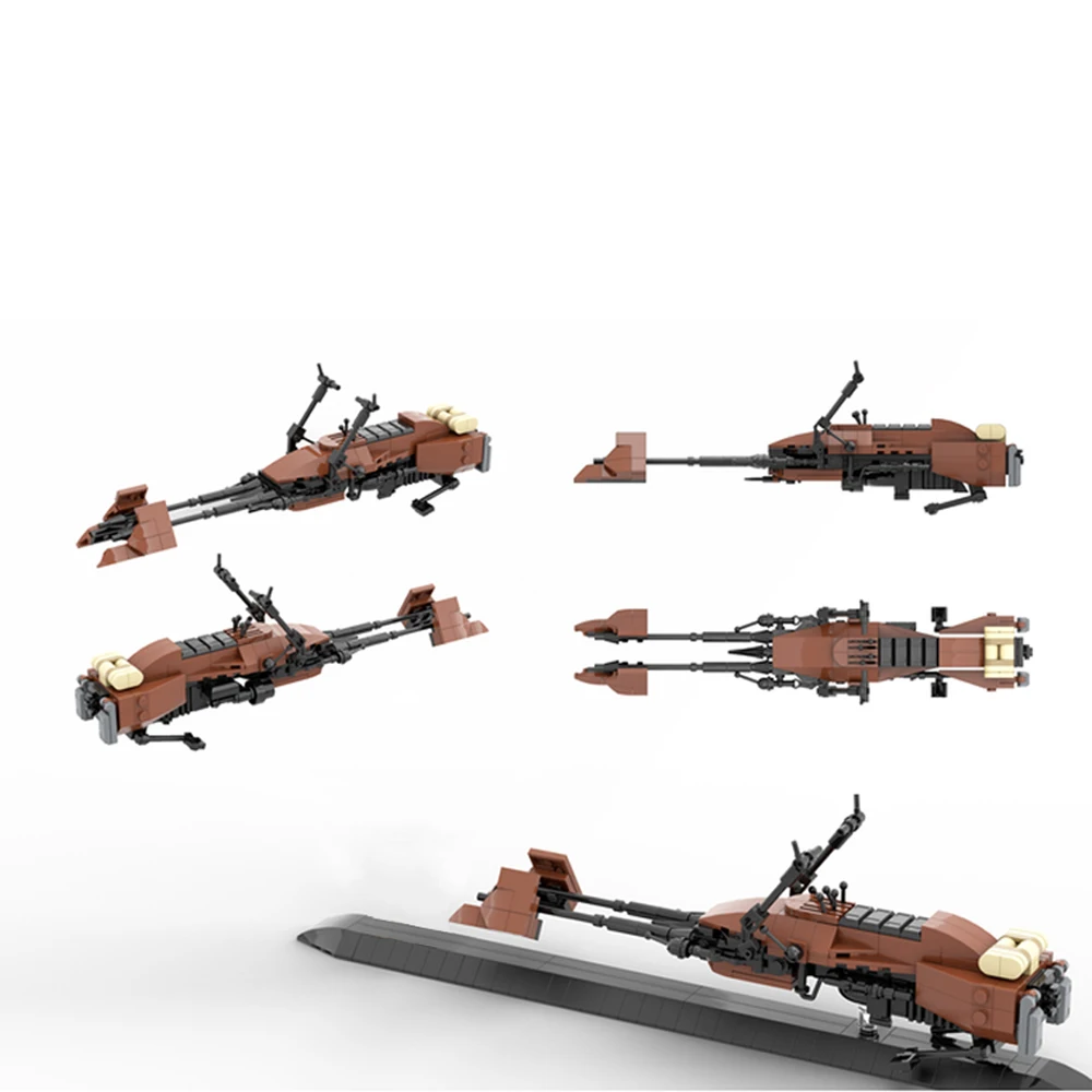 Gobricks Moc Space 74-Z Speeder Bike Building Block Set Classic Movie Flying Motorcycle Brick Toys For Children Birthday Gift