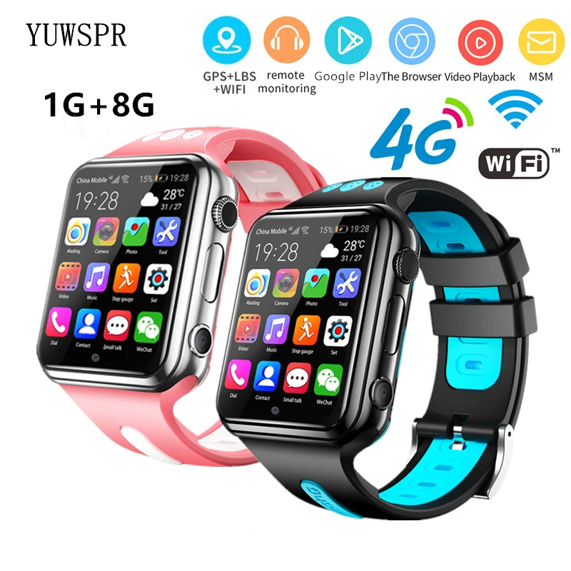 4G Gps Smart Phone Watch 1080Mah Android 9 Dual Camera Sms Whatsapp Scarica App Lettore Video Musicale Smartwatch Per Bambini W5