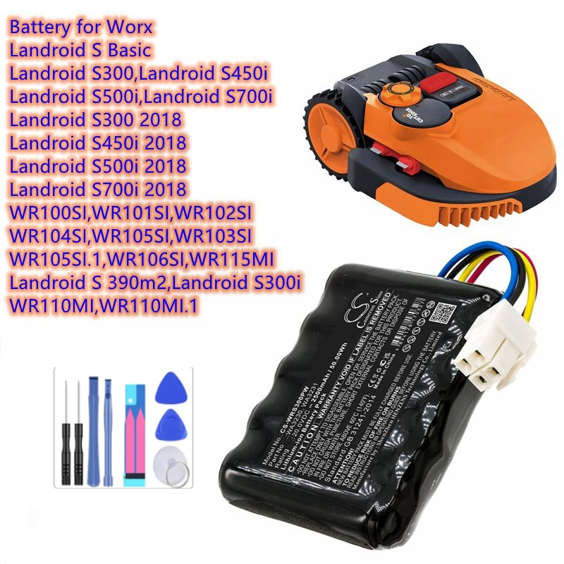 Attrezzi Da Giardinaggio Batteria 20V/2500Mah Wa3230,50032492,Wa3231,50032774 Per Worx Landroid S Basic,S300,S450I,S500I,Wr115Mi,Wr110Mi