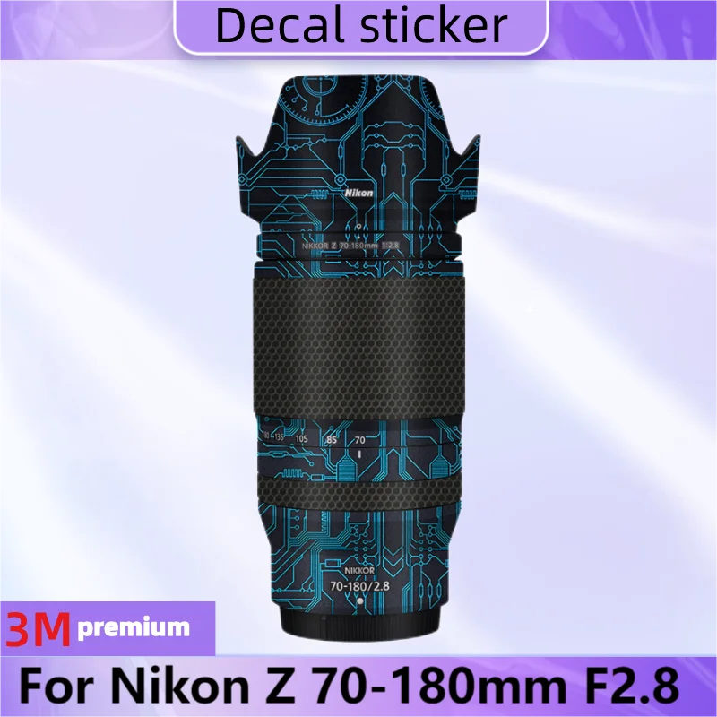 Per Nikon Z 70-180Mm F2.8 Decalcomania Pelle Pellicola Avvolgente In Vinile Obiettivo Della Fotocamera Adesivo Protettivo Per Il Corpo Cappotto 70-180
