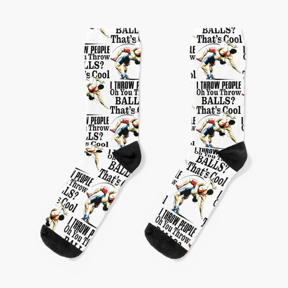 Wrestling Oh You Throw Balls That'S Cool I Throw People Socks Calze In Movimento Calzini Alla Caviglia Per Uomo Donna