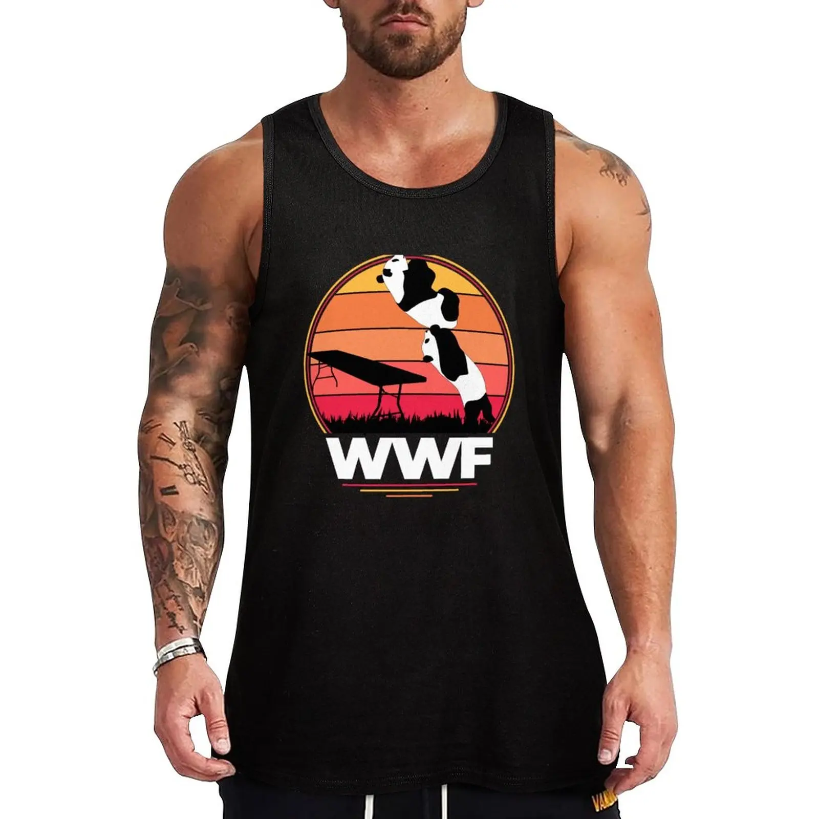 Wwf Wrestling Pandas Canotta Bodybuilding Camicia Abbigliamento Sportivo Per Uomo