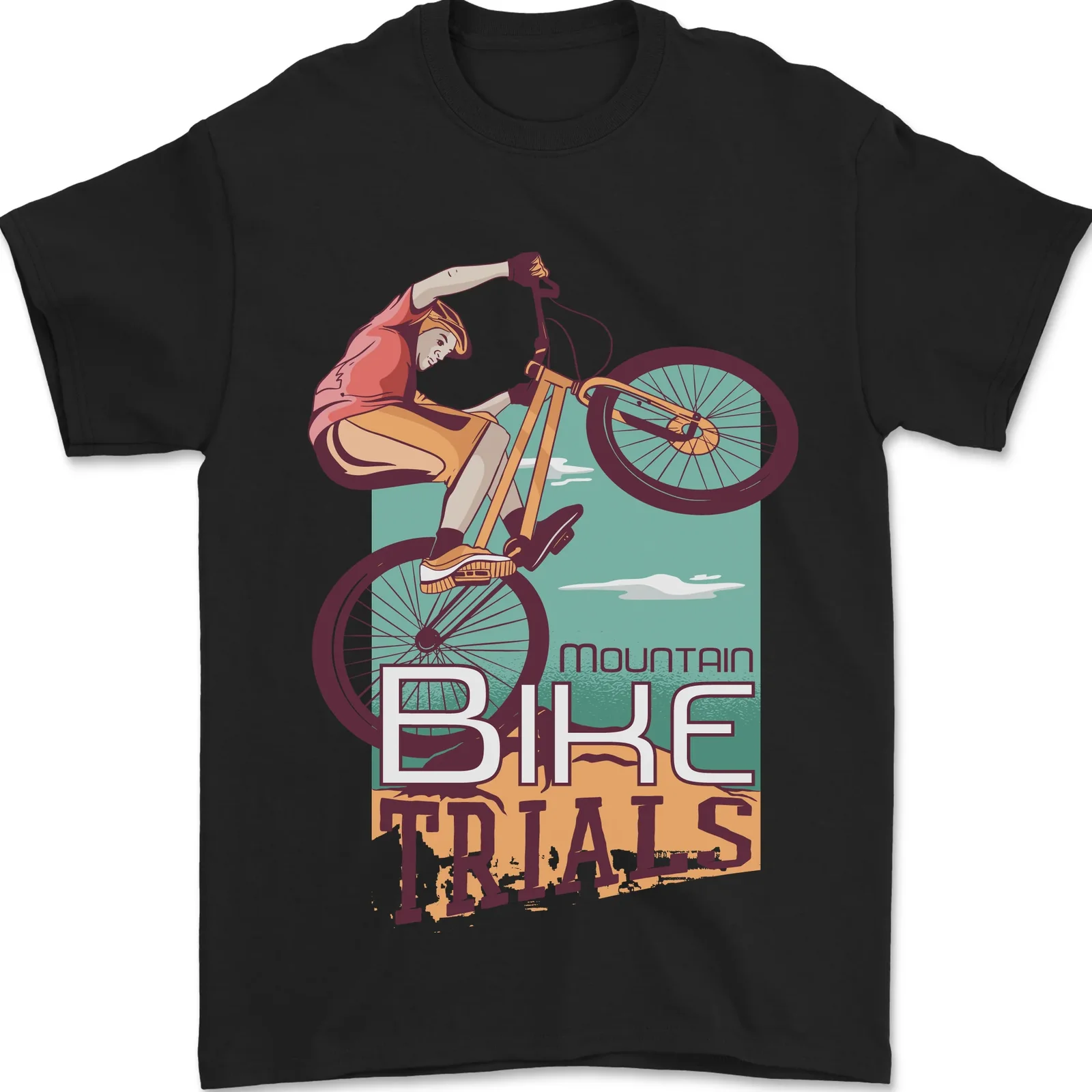 Mountain Bike Trial Mtb Cycling Bike 100% Cotone T-Shirt