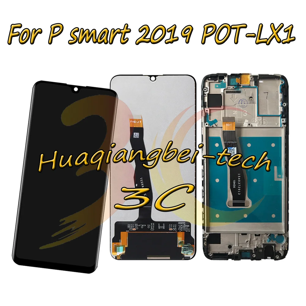 Per Huawei P Smart 2019 Pot-Lx1 / Pot-Lx1Af / Pot-Lx2J Pot-Lx1Rua Pot-Lx3 Display Lcd Touch Screen Digitizer Assembly Con Cornice