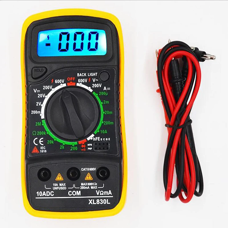 Multimetro Digitale Xl830L Volt Meter Palmare Lcd Retroilluminazione Portatile Ac/Dc Amperometro Ohmmetro Tester Multimetro