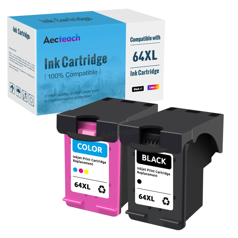 La Cartuccia Di Inchiostro Rigenerata Aecteach Sostituisce Per La Stampante Hp 64 Xl 64Xl Per Hp Envy Photo 7855 7858 6255 7155 7120 6252