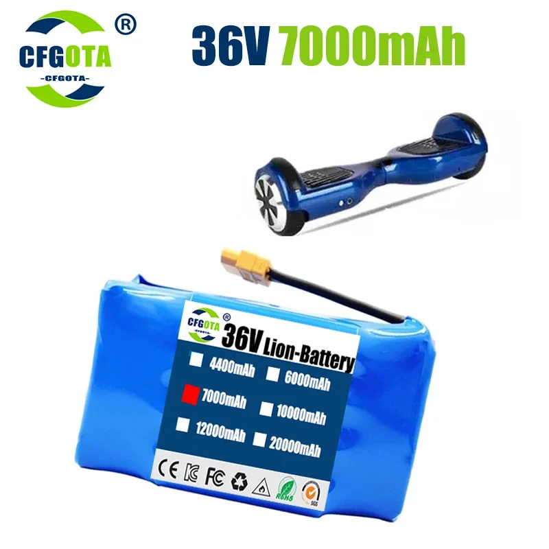 Batteria 36V 7Ah Hoverboard Batteria Ricaricabile Agli Ioni Di Litio Cella Agli Ioni Di Litio Per Monociclo Hoverboard Scooter Elettrico Self Balance