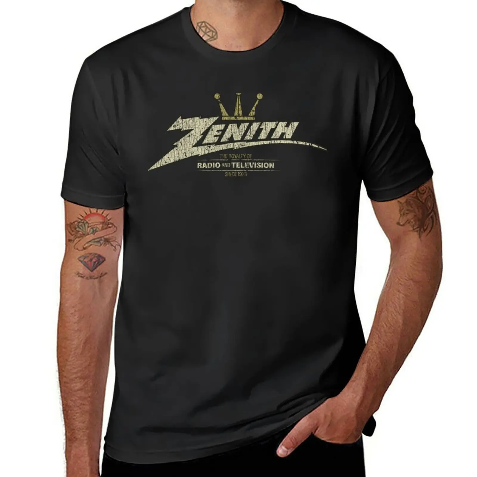 New Zenith Royalty Of Radio E Televisione 1923 T-Shirt Magliette Divertenti Vestiti Carini Frutta Del Telaio Magliette Da Uomo