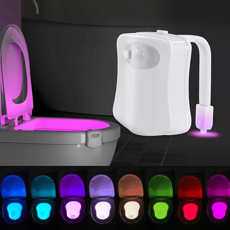 Sedile Del Water Smart Motion Sensor Night Light 16/8 Colori Retroilluminazione Impermeabile Per Bagno Water Led Lamp Light Wc