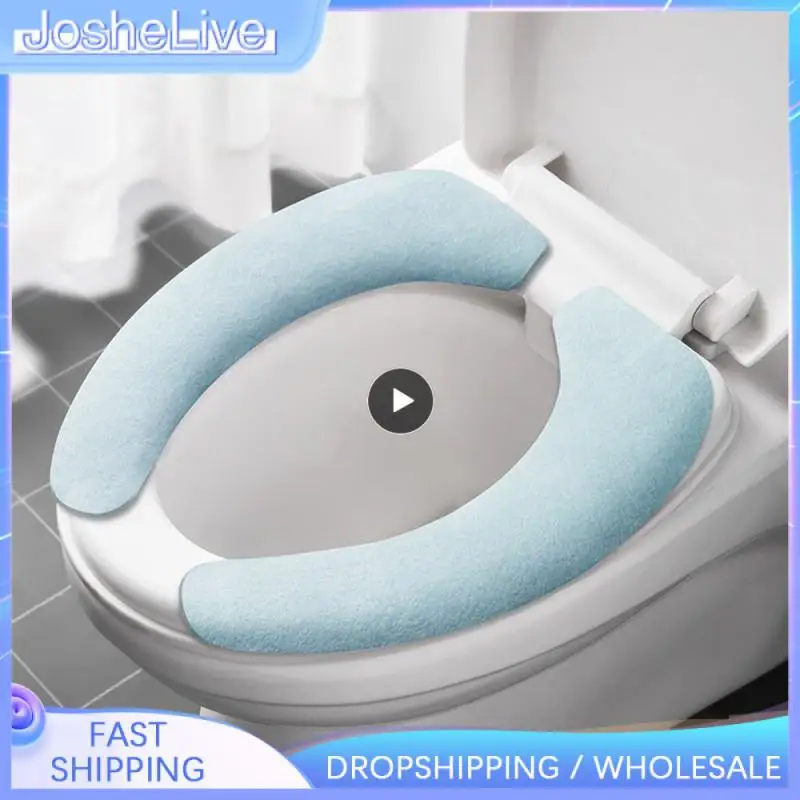 Coprisedile Universale Per Wc Soft Wc Paste Toilet Sticky Seat Pad Lavabile Scaldavivande Coprisedile Cuscino Cuscino Tinta Unita