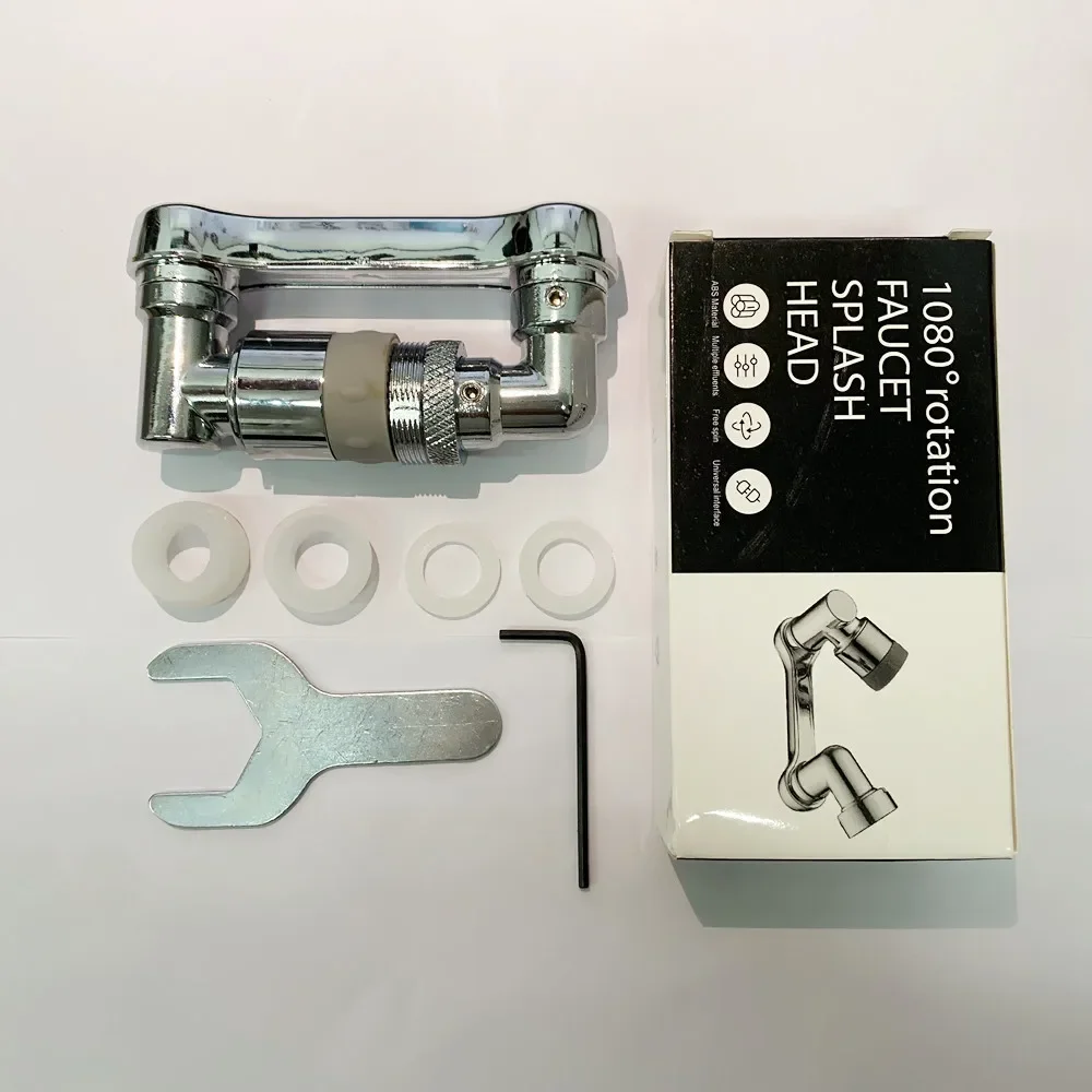 Rubinetto Splash Filter Head Tap Spray Metallo Rotante 1080 ° Water Extender 22/24Mm Modalità Aeratore Doppio Ugello Cucina Gorgogliatore